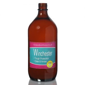 1000ml Amber Winchester Bottle w Label