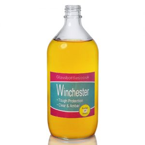 1000ml Clear Winchester Bottle w Label