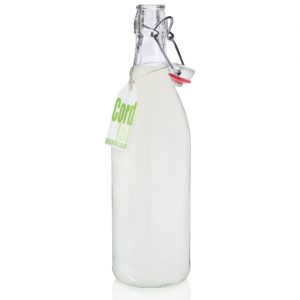 1000ml Glass Swing Top Bottle w Label