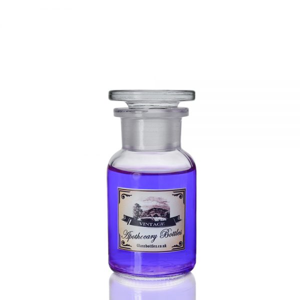 100ml Clear Apothecary Jar w Label