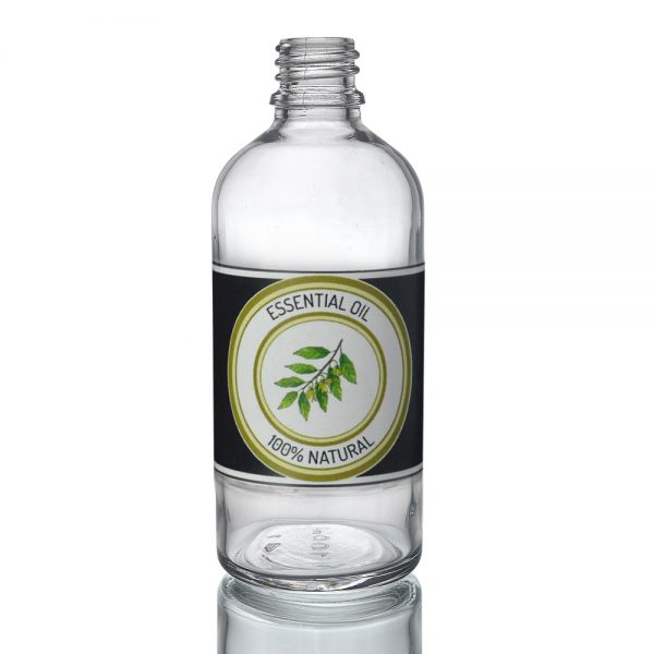 100ml Clear Glass Dropper Bottle w label