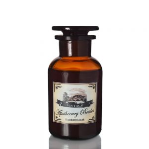 250ml Amber Apothecary Jar w Label