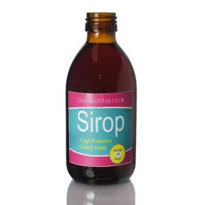 250ml Amber Glass Sirop Bottle w Label