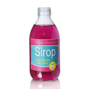 250ml Clear Sirop Bottle with label