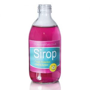 300ml Clear Sirop Bottle with label