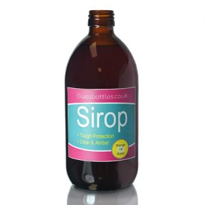 500ml Amber Glass Sirop Bottle w Label
