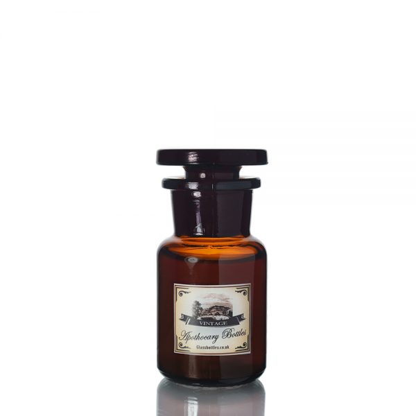 50ml Amber Apothecary Jar w Label
