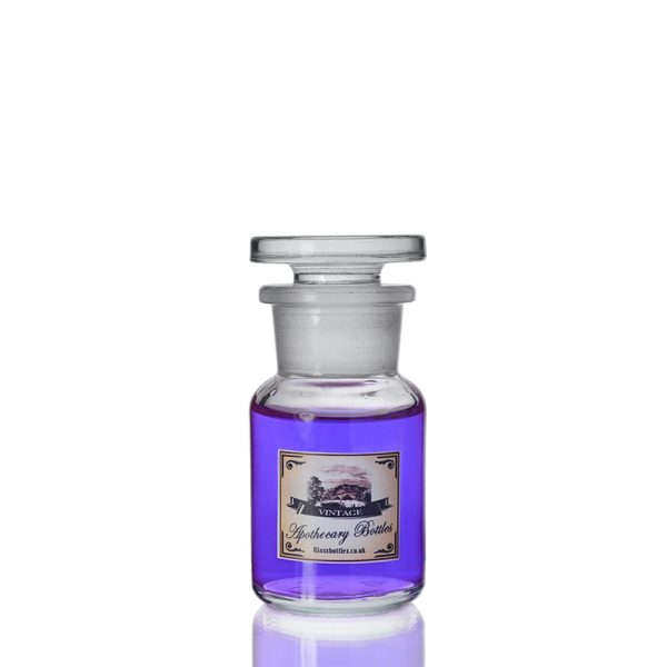 50ml Clear Apothecary Jar w Label