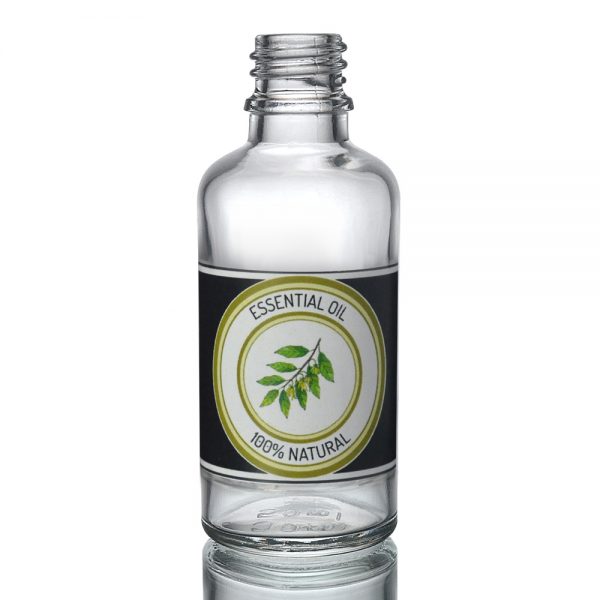 50ml Clear Glass Dropper Bottle w label
