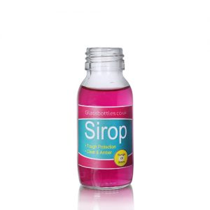 60ml Clear Sirop Bottle with label