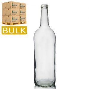 1 Litre Clear Glass Mountain Bottle (Bulk)