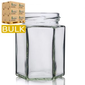 190ml Hexagonal Clear Glass Jar (Bulk)