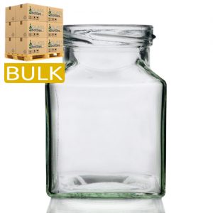 200ml (7oz) Square Glass Food Jar (Bulk)