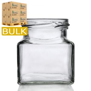 282ml (12oz) Square Glass Food Jar (Bulk)
