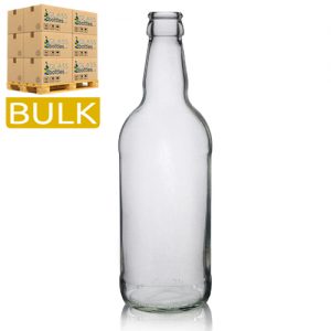 500ml Short Clear Glass Cider Bottle (Bulk)