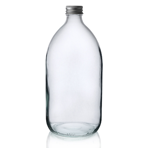 Clear Glass Bottle with Lid 1 Litre