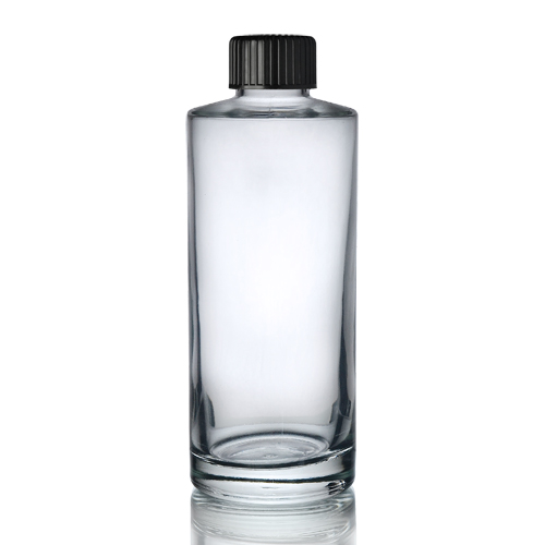 150ml Glass Simplicity Bottle w Black Cap