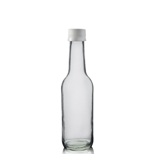 clear glass bottles with lids