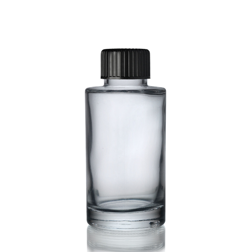 50ml Glass Simplicity Bottle w Black Cap