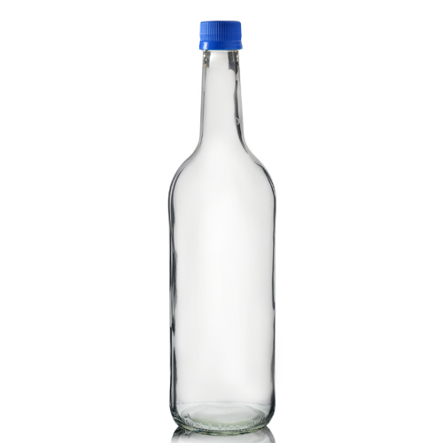 750ml Clear Mountain Bottle w Blue Cap
