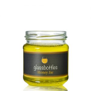 1-2lb Fancy Glass Honey Jar w Label