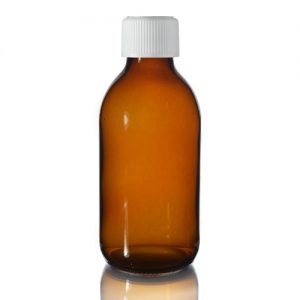 200ml Amber Sirop Bottle with Medilock Cap