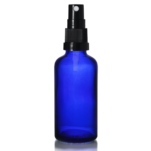 Blue glass hot sale spray bottles