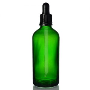 100ml Green Dropper Bottle with Glass Pipette