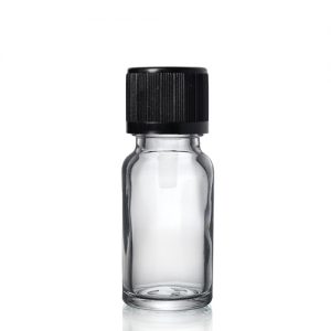 10ml Clear Glass Dropper Bottle w CRC Cap