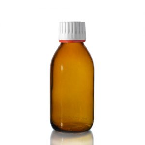 125ml Amber Sirop Bottle with Tamper Evident Cap