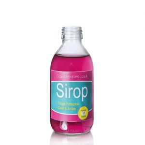 200ml Clear Sirop Bottle Atomiser Label