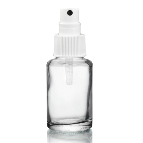 30ml Clear Glass Atlas Bottle 24mm Silver Atomiser Spray