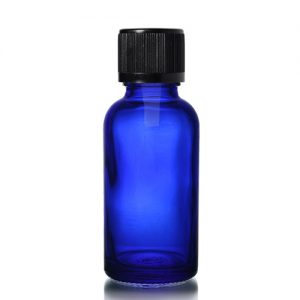 30ml Blue Glass Dropper Bottle w CRC Cap