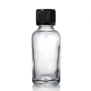 30ml Clear Glass Dropper Bottle w CRC Cap
