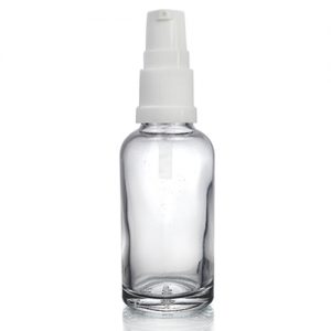 30ml Clear Glass Dropper Bottle w Lotion White