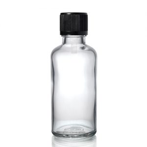 50ml Clear Glass Dropper Bottle w CRC Cap