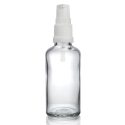 50ml Clear Glass Dropper Bottle w Lotion White