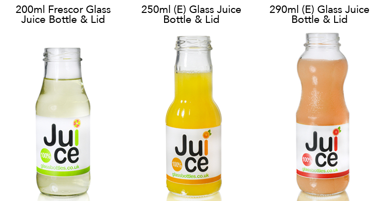 glass juice bottles