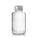 50ml Clear Round Boston Bottle & Aluminium Cap