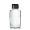 50ml Clear Round Boston Bottle & Screw Cap