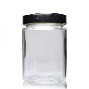 314ml Elena Clear Glass Jar & 70mm Deep Twist-Off Lid