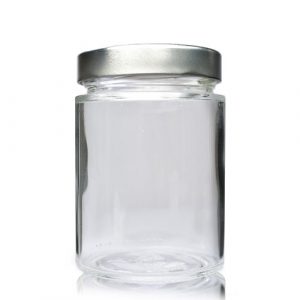 314ml Elena Clear Glass Jar & 70mm Deep Twist-Off Lid