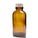 100ml Amber glass Boston Bottle w white PP