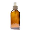 200ml Amber glass Boston Bottle white spray