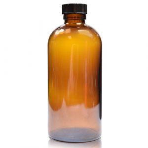 250ml Amber glass Boston Bottle w urea GB
