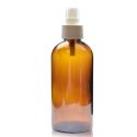 250ml Amber glass Boston Bottle w white spray