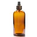 300ml Amber Boston bottle w silver spray