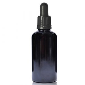 30ml Black dropper bottle with black pip