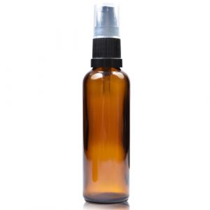 50ml tall amber dropper bottle w B lotion