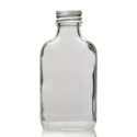 100ml Clear Glass Flask Bottle With Silver Cap